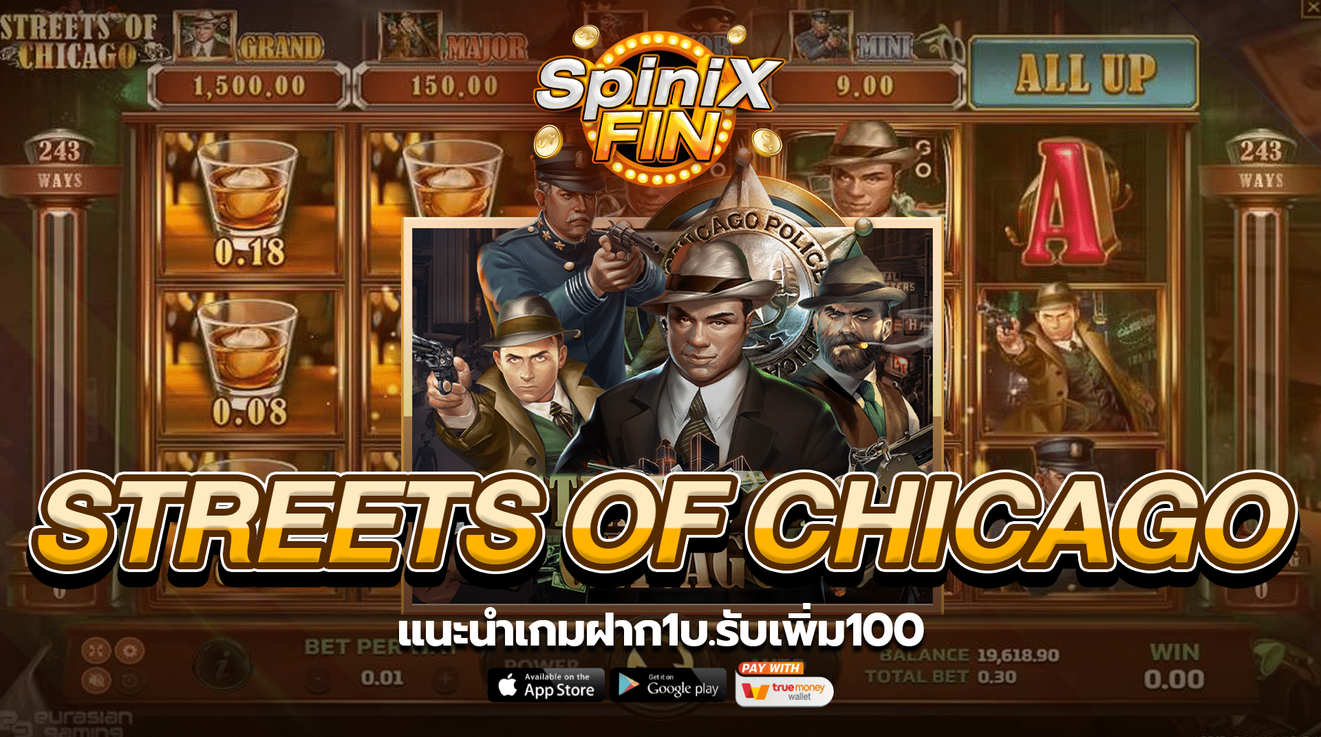 แนะนำเกม STREETS OF CHICAGO ฝาก1บ.รับเพิ่ม100