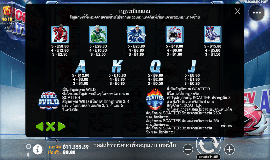 ตารางรางวัล เกมHOCKEY ATTACK ค่ายPP