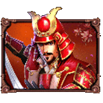 สัญลักษณ์พิเศษ นักรบซามูไรสวมชุดแดง เกมRISE OF SAMURAI 3 ค่ายPP