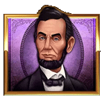 สัญลักษณ์พิเศษ ประธานาธิบดีบนพื้นหลังสีม่วง เกมMAGIC MONEY MAZE ค่ายPP