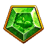 สัญลักษณ์พิเศษ อัญมณีสีเขียวเข้ม เกมWILDMAN SUPER BONANZA ค่ายPP