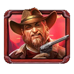 สัญลักษณ์พิเศษ คาวบอยชายถือปืน เกม COWBOY COINS ค่ายPP