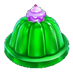 สัญลักษณ์พิเศษ วุ้นเค้กสีเขียว เกม SWEET POWERNUDGE ค่ายPP