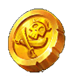 สัญลักษณ์พิเศษ เหรียญสีทอง เกมPIRATES PUB ค่ายPP