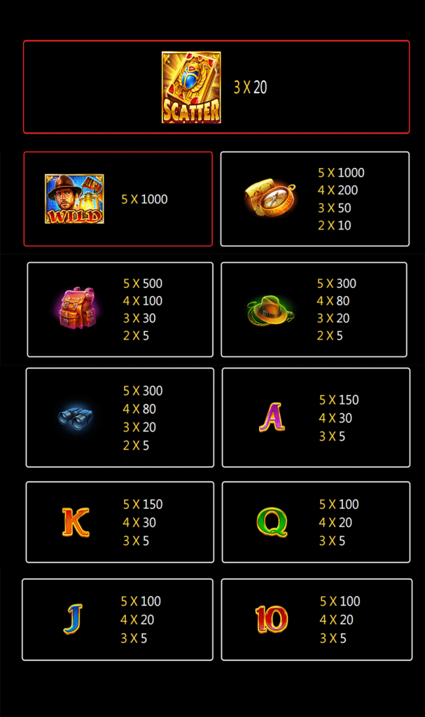 ตารางสัญลักษณ์ เกม BOOK OF GOLD ค่าย JILI