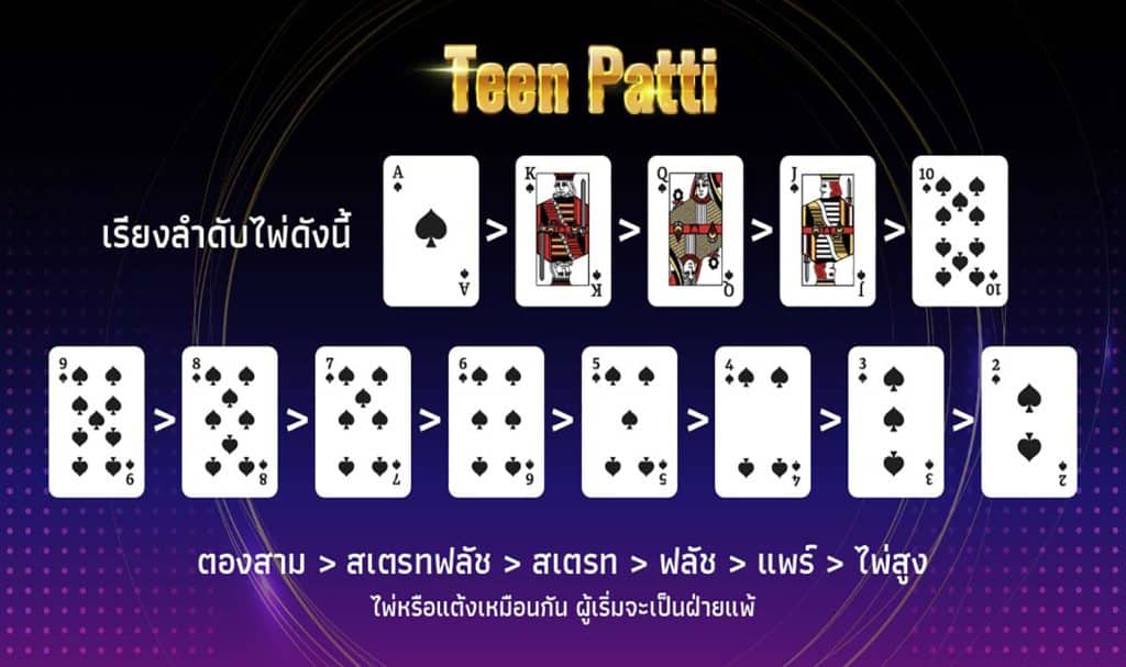 วิธีการเล่นไพ่ TEEN PATTI CARD ค่าย SA GAMNG