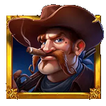 สัญลักษณ์พิเศษ คาวบอยใส่หมวกสีน้ำตาล เกม HEIST FOR THE GOLDEN NUGGETS ค่าย PP