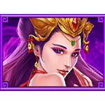สัญลักษณ์พิเศษ สาวงามผมสีม่วง เกม FENG SHEN ค่าย JILI SLOT