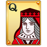 สัญลักษณ์พิเศษ ไพ่ QUEEN สีทอง และไพ่ QUEEN สีเงิน เกม SUPER ACE ค่าย JILI SLOT