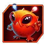 สัญลักษณ์พิเศษ เอเลี่ยนสีแดง เกม ROCKET BLAST MEGAWAYS ค่าย PRAGMATIC PLAY