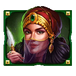 สัญลักษณ์สาวใส่ผ้าคลุมหัวสีส้ม เกม GOLD OASIS ค่าย PRAGMATIC PLAY