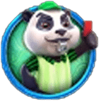 สัญลักษณ์แพนด้าเป่านกหวีด เกม PANDA DRAGON BOAT ค่าย FA CHAI