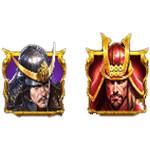 สัญลักษณ์พิเศษ ซามูไรซานาดะ และคาเตะ เกม RISE OF SAMURAI 4 ค่าย PRAGMATIC PLAY
