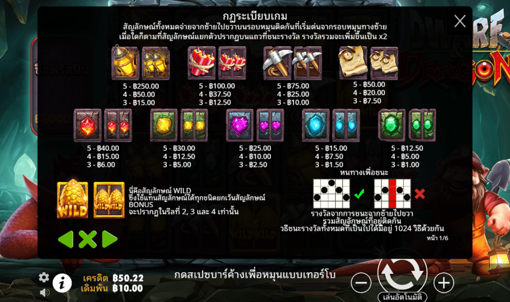 สัญลักษณ์ เกม DWARF AND DRAGON ค่าย PRAGMATIC PLAY
