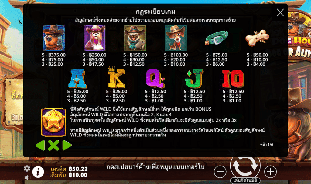 สัญลักษณ์ เกม THE DOG HOUSE DOG OR ALIVE ค่าย PRAGMATIC PLAY