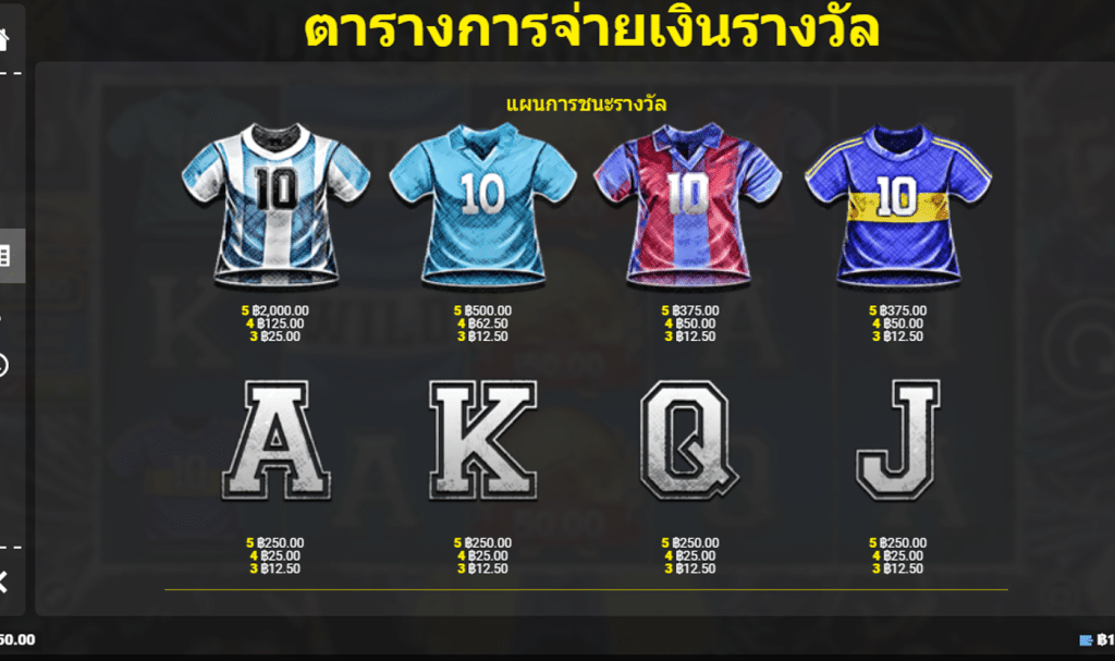 สัญลักษณ์ เกม D10S MARADONA ค่าย BLUEPRINT GAMING