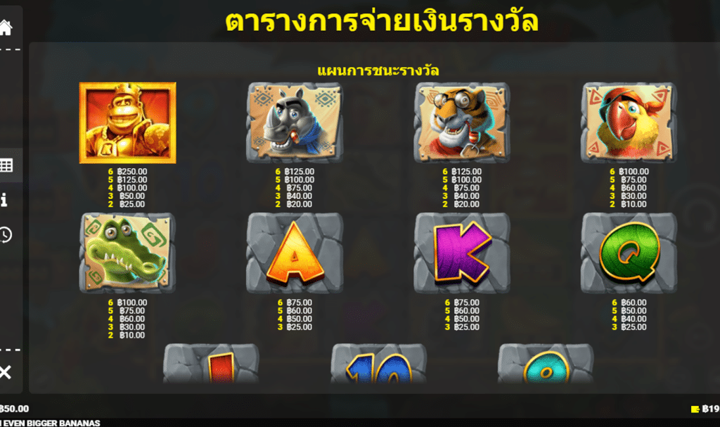 สัญลักษณ์ เกม KING KONG CASH EVEN BIGGER BANANAS ค่าย BLUEPRINT GAMING
