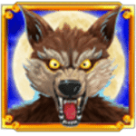 สัญลักษณ์พิเศษ หมาป่าพื้นหลังสีน้ำเงิน เกม FULL MOON FEVER ค่าย BLUEPRINT GAMING