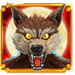 สัญลักษณ์พิเศษ หมาป่าพื้นหลังสีแดง เกม FULL MOON FEVER ค่าย BLUEPRINT GAMING