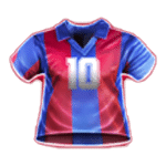สัญลักษณ์พิเศษ เสื้อบอลสีน้ำเงินแดง เกม MARADONA EL BIPE DE ORO ค่าย BLUEPRINT GAMING