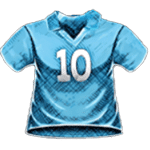 สัญลักษณ์พิเศษ เสื้อบอลสีฟ้า เกม D10S MARADONA ค่าย BLUEPRINT GAMING