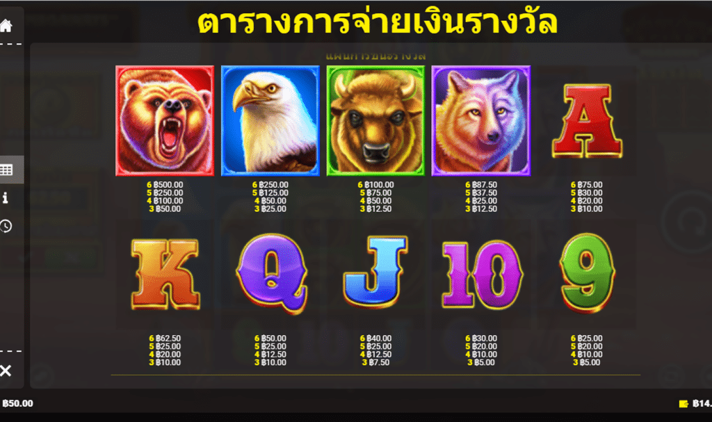 สัญลักษณ์ เกม INTO THE WILD MEGAWAYS ค่าย BLUEPRINT GAMING