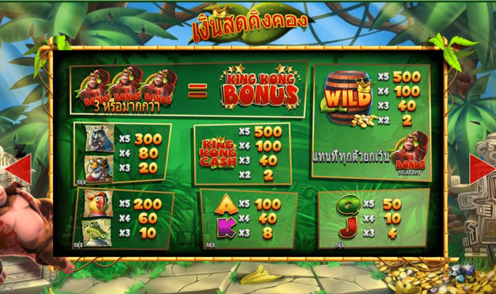 สัญลักษณ์ เกม KING KONG CASH ค่าย BLUEPRINT GAMING