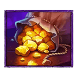 สัญลักษณ์พิเศษ ถุงใส่ทอง เกม ROLLING IN GOLD ค่าย BLUEPRINT GAMING