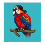 สัญลักษณ์พิเศษ นกแก้ว เกม PIRATES FRENZY ค่าย BLUEPRINT GAMING