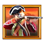 สัญลักษณ์พิเศษ นักปฏิวัติถือปืน เกม REVOLUTION PATRIOTS FORTUNE ค่าย BLUEPRINT GAMING
