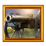 สัญลักษณ์พิเศษ ปืนใหญ่ เกม REVOLUTION PATRIOTS FORTUNE ค่าย BLUEPRINT GAMING