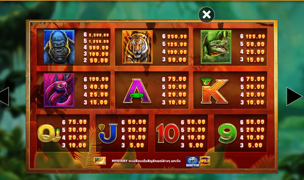 สัญลักษณ์ เกม GORILLA GOLD MEGAWAYS ค่าย BLUEPRINT GAMING