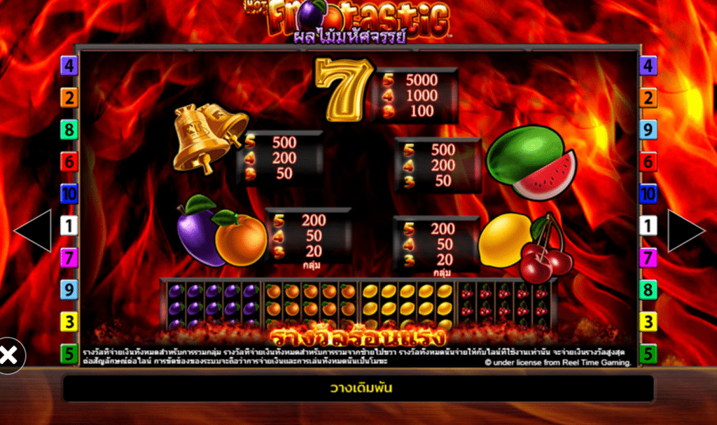 สัญลักษณ์ เกม HOT FROOTASTIC ค่าย BLUEPRINT GAMING