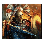 สัญลักษณ์พิเศษ นักรบถือหอก เกม FORTUNES OF SPARTA ค่าย BLUEPRINT GAMING