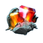 อัญมณีสีส้มแดง เกม CRYSTAL FALLS ค่าย YGGDRASIL SLOT
