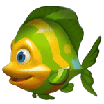 ปลาสีเขียว เกม GOLDEN FISH TANK2 ค่าย YGGDRASIL SLOT