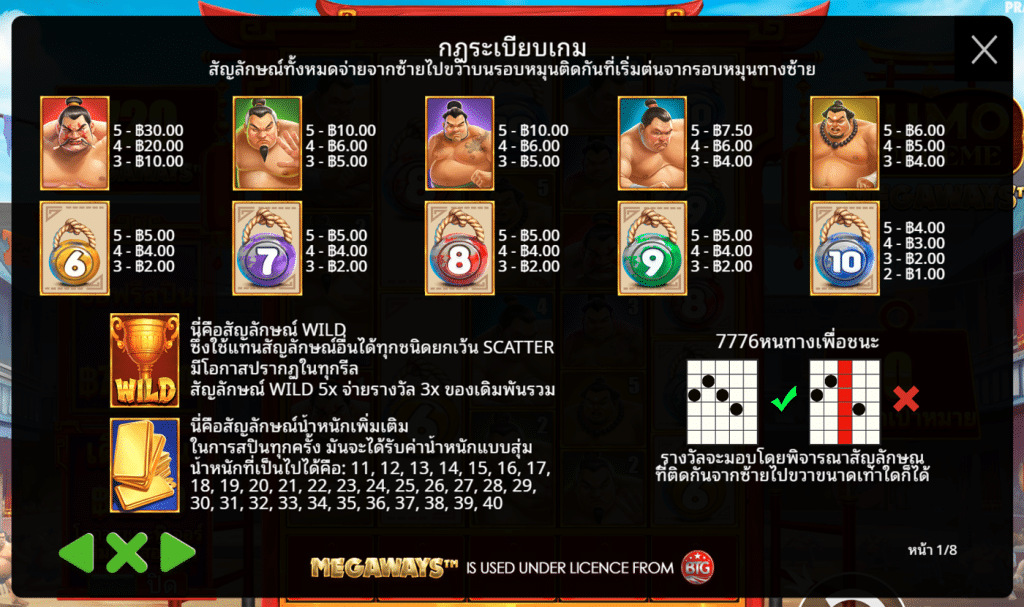 สัญลักษณ์ เกม SUMO SUPREME MEGAWAYS ค่าย PRAGMATIC PLAY