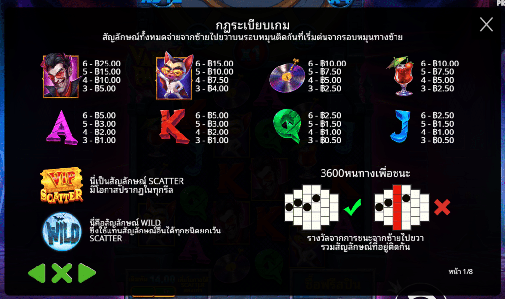 สัญลักษณ์ เกม VAMPY PARTY ค่าย PRAGMATIC PLAY