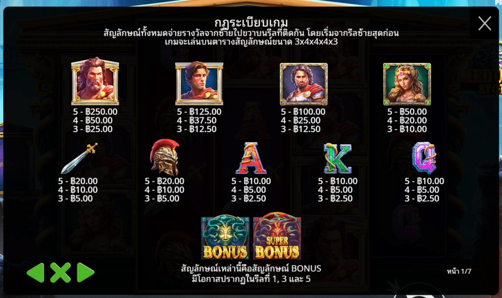สัญลักษณ์ เกม MEDUSA S STONE ค่าย PRAGMATIC PLAY