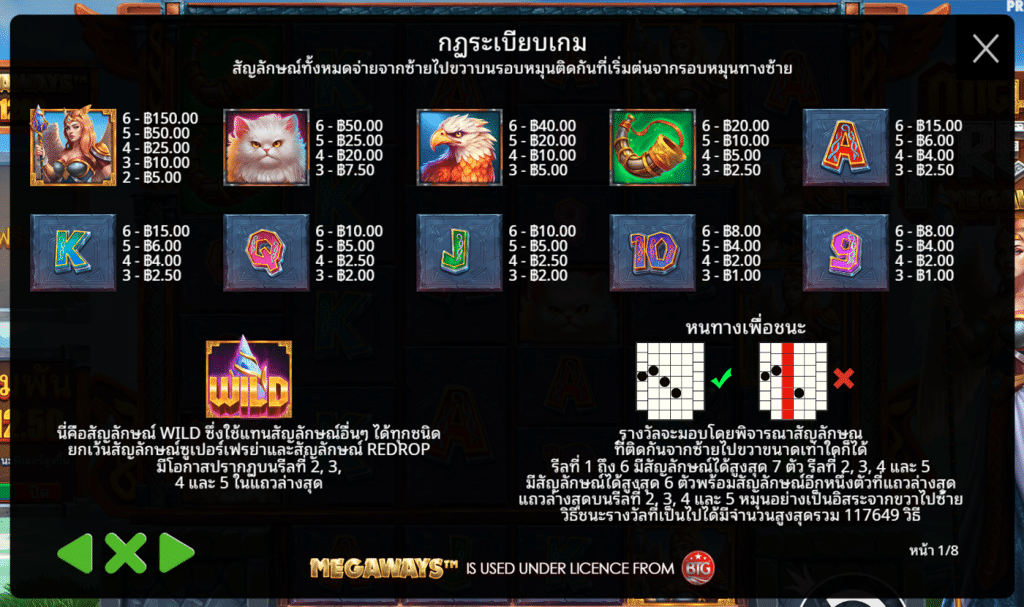 สัญลักษณ์ เกม MIGHT OF FREYA MEGAWAYS ค่าย PRAGMATIC PLAY