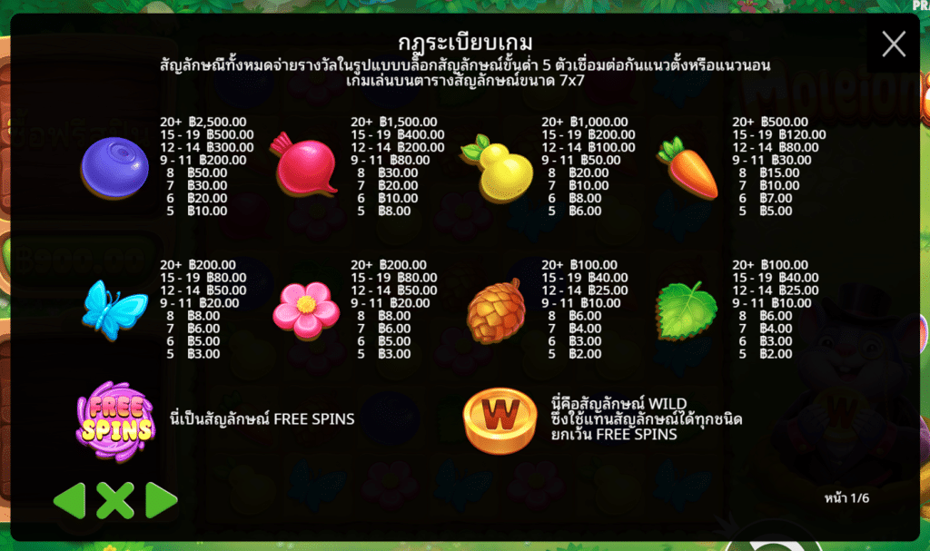 สัญลักษณ์ เกม MOLEIONAIRE ค่าย PRAGMATIC PLAY