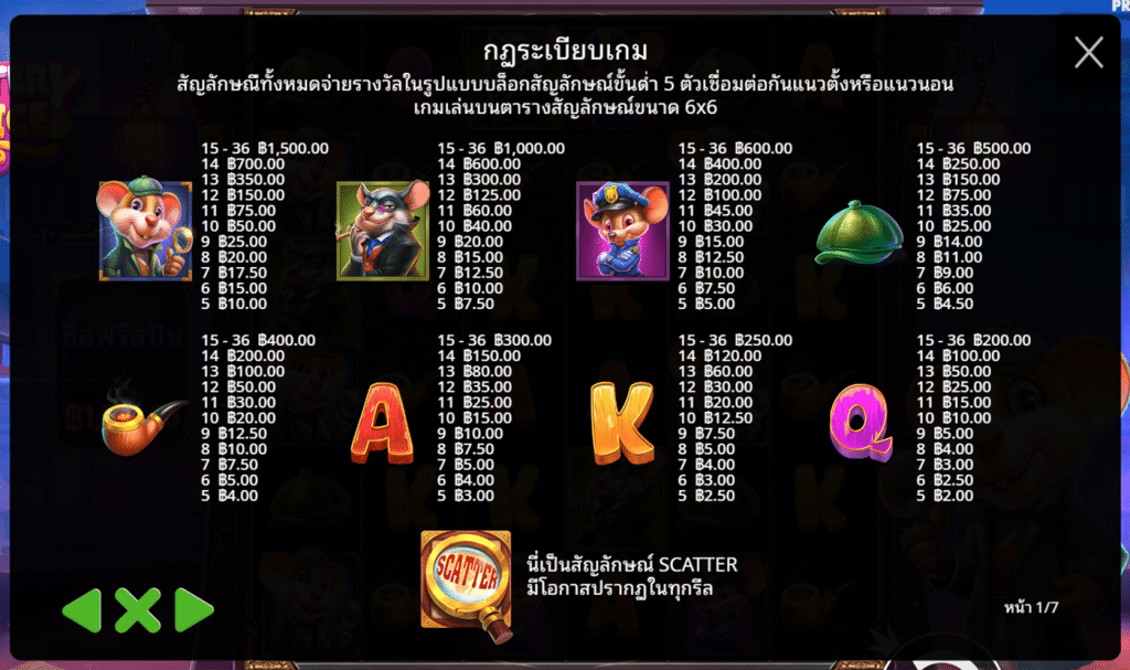 สัญลักษณ์ เกม MYSTERY MICE ค่าย PRAGMATIC PLAY