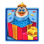 สัญลักษณ์พิเศษ แพนกวิ้นในกล่องของขวัญ เกม PENGUINS CHRISTMAS PARTY TIME ค่าย PRAGMATIC PLAY