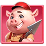สัญลักษณ์พิเศษ ลูกหมูพื้นหลังสีแดง เกม THE PIG HOUSE ค่าย JILI SLOT