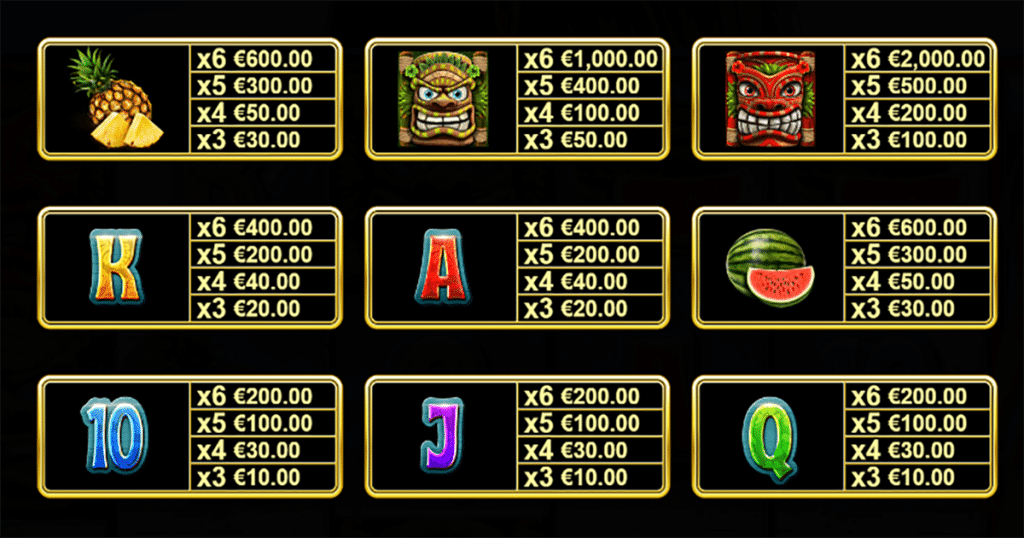 ตารางการเดิมพัน เกม 8 BALL OF FIRE ค่าย YGGDRASIL SLOT