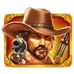สัญลักษณ์พิเศษ คาวบอยกรอบสีทอง เกม BANDIT MEGAWAYS ค่าย PRAGMATIC PLAY