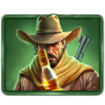 สัญลักษณ์พิเศษ คาวบอยกรอบสีเขียว เกม BANDIT MEGAWAYS ค่าย PRAGMATIC PLAY