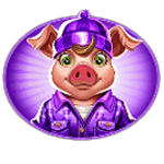 สัญลักษณ์พิเศษ ลูกหมูใส่ชุดสีม่วง เกม BRICK HOUSE BONANZA ค่าย PRAGMATIC PLAY