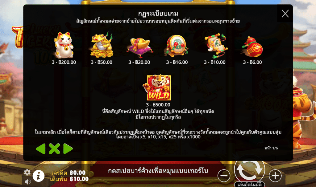 สัญลักษณ์เกม LUCKY TIGER 1000 ค่าย PRAGMATIC PLAY