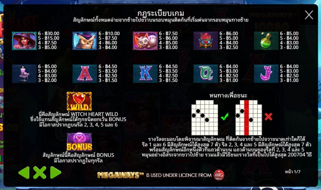 สัญลักษณ์เกม WITCH HEART MEGAWAYS ค่าย PRAGMATIC PLAY